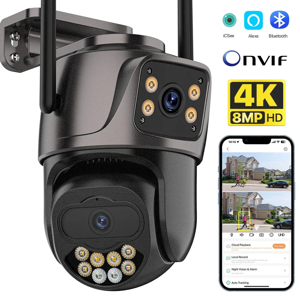 8MP 4K PTZ Wifi Camera Dual Lens Dual