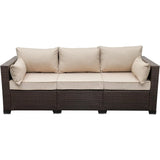 Outdoor Sofa with Non-Slip Beige Cushion, Patio Couch