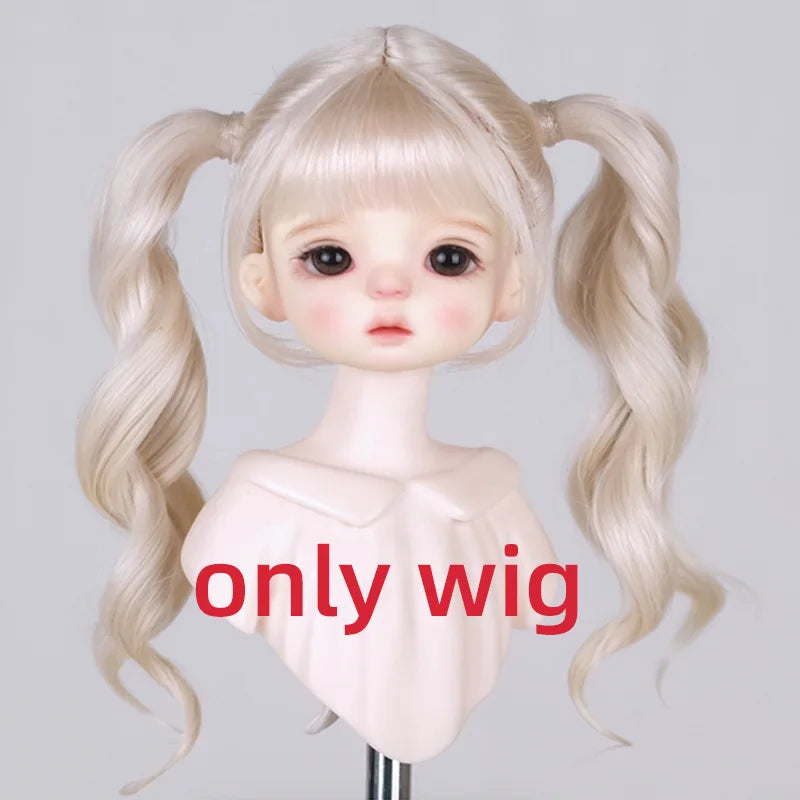 30cm Doll Wig Bangs Ponytail Curly Soft Mohair