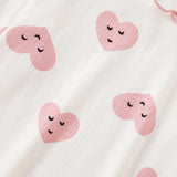 hibobi 2-Piece Girl Spring Allover Heart Printed Long