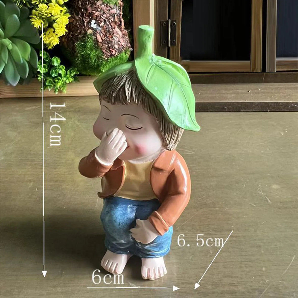 12cm Blue Red Dwarf lying Drunk Gnome Statues