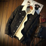 New 2024 Men's Warm Denim Jackets Fashion Men