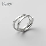 Modian Solid 925 Sterling Silver 2CM Smooth Minimalist