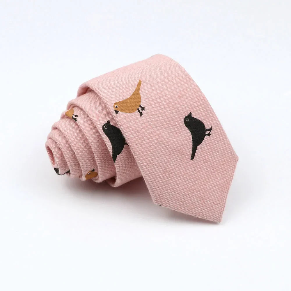 Mens Ties 6cm Classic Cotton Handmade Skinny Neck