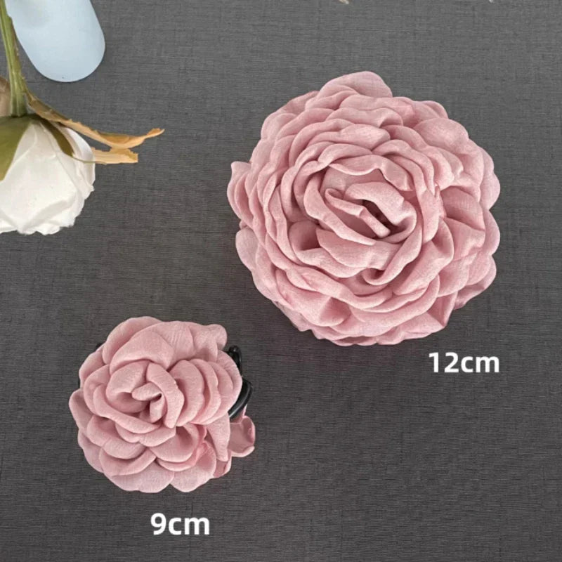 Fabric Rose Flower Crab Hair Clip Ins Popular