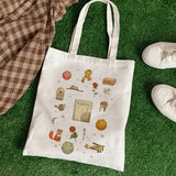 Fashion Trend Cartoon Print Canvas Tote Bag Korea Shopping Bag Ladies Daily Versatile Shoulder Bag Little Prince Pattern Handbag