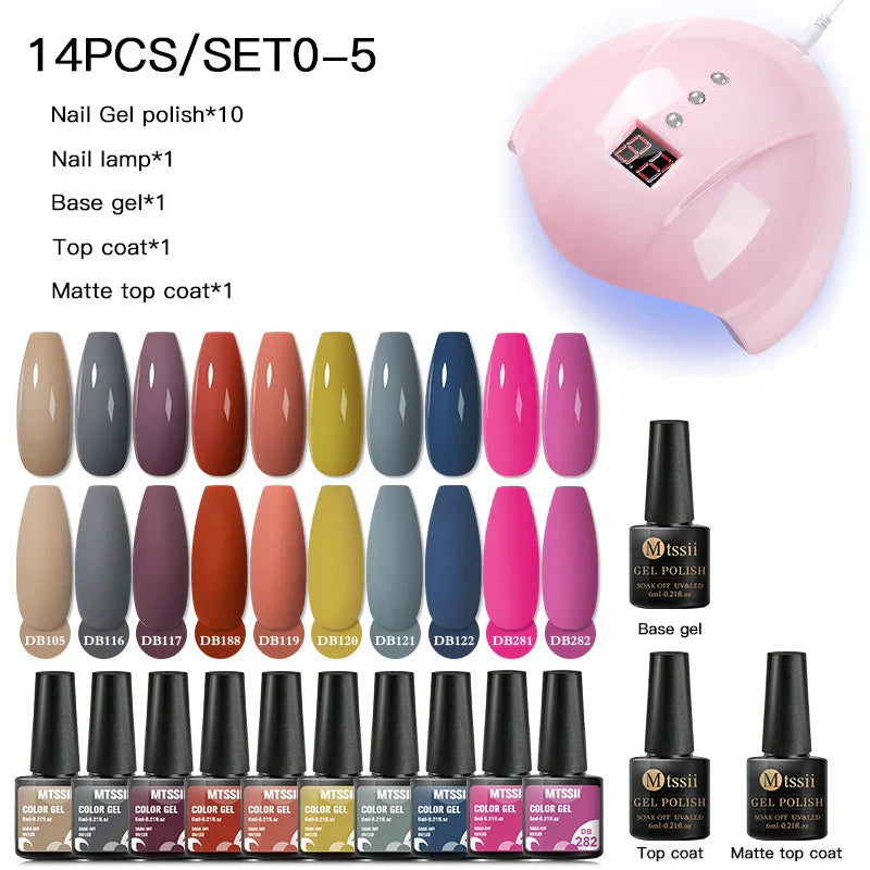 Mtssii 13/16Pcs Gel Nail Polish Set With 36W