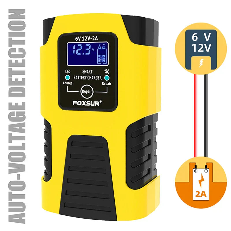 FOXSUR Intelligent Automotive Battery Charger 6V 12V Car