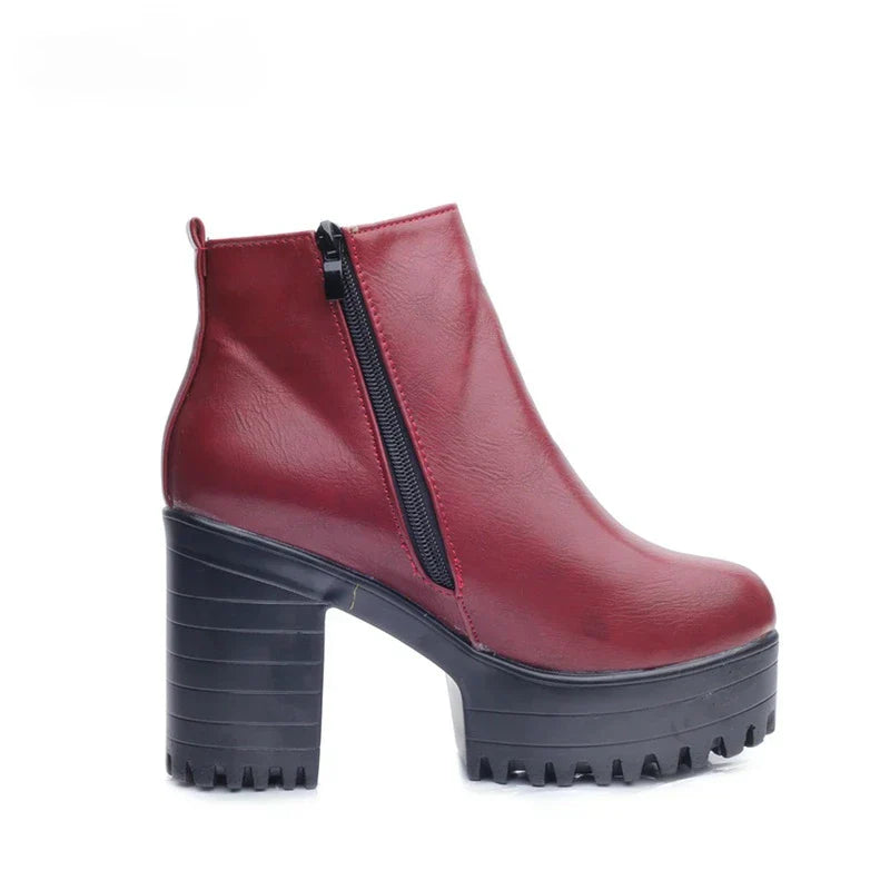 Botas Mujer Fashion Women Boots Square Heel Platforms