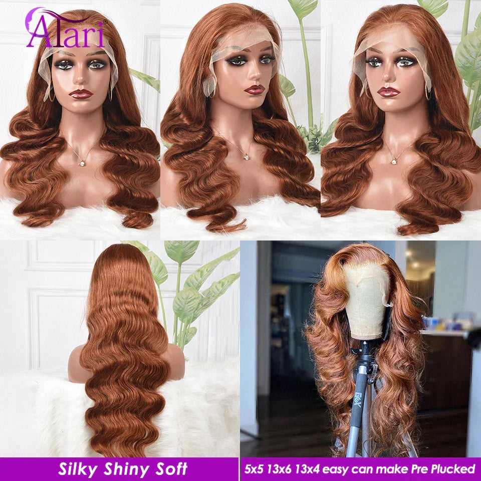 13x6 Copper Ginger Brown Body Wave Wigs Brazilian