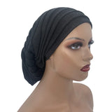 Glitter Pleated African Turban Cap Womens Head Wraps