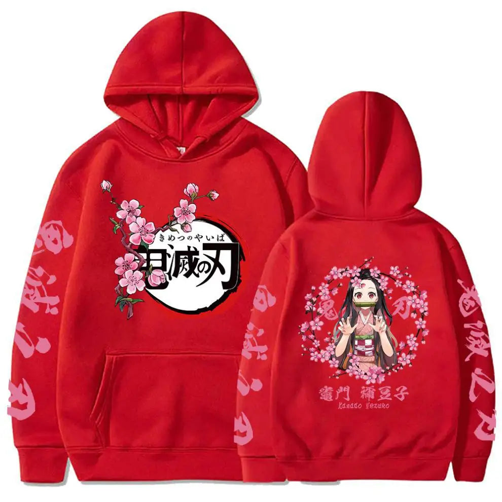 Popular Anime Print Hoodies Demon Slayer Blade Warm