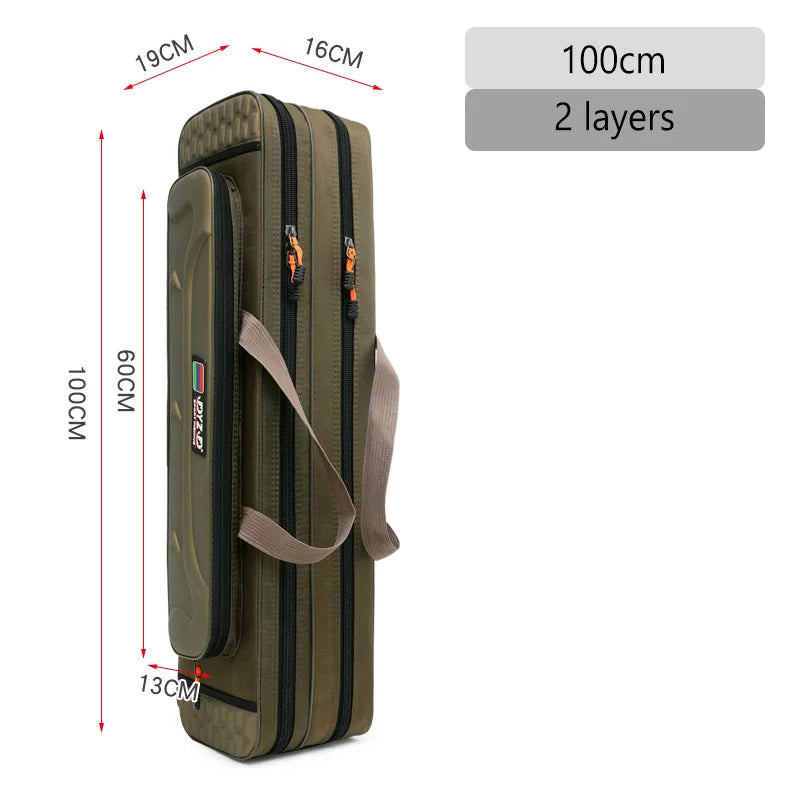 NON-Foldable 2/3/4 Layer Fishing Rod Tackle Bag 80/100/120/130CM