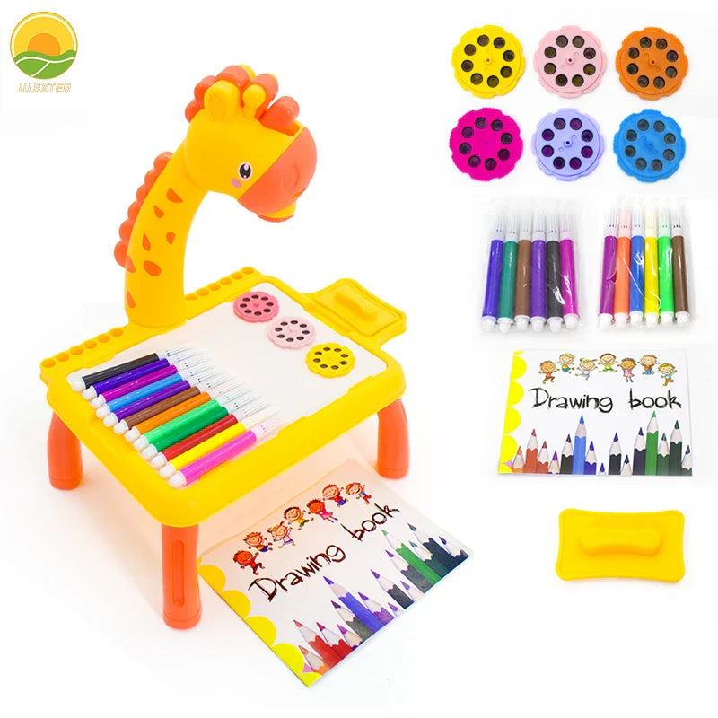 Children Drawing Board Projection Table Light Toy For Boy Сoloring Pen Book Tool Set Girl Learning Educational Kids 3 Year Gifts