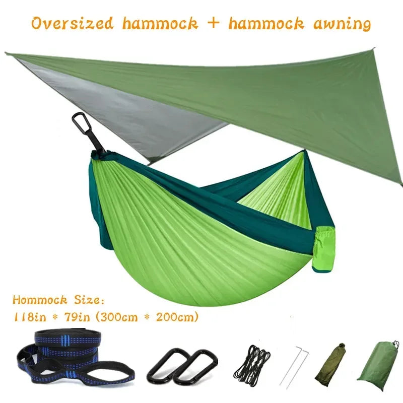 Oversized Double 118inx79in Hammock with Tree Straps and