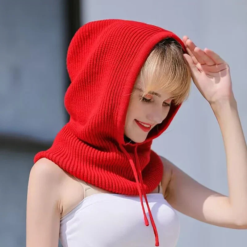 Cashmere wool hat, scarf, one piece, women's autumn