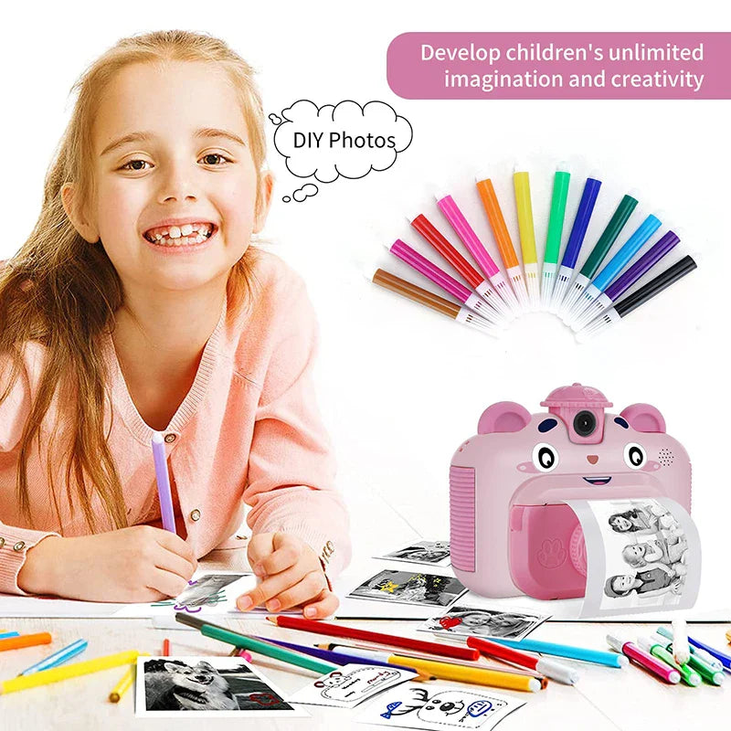 Children's Instant Print Camera With Thermal Printer Kids