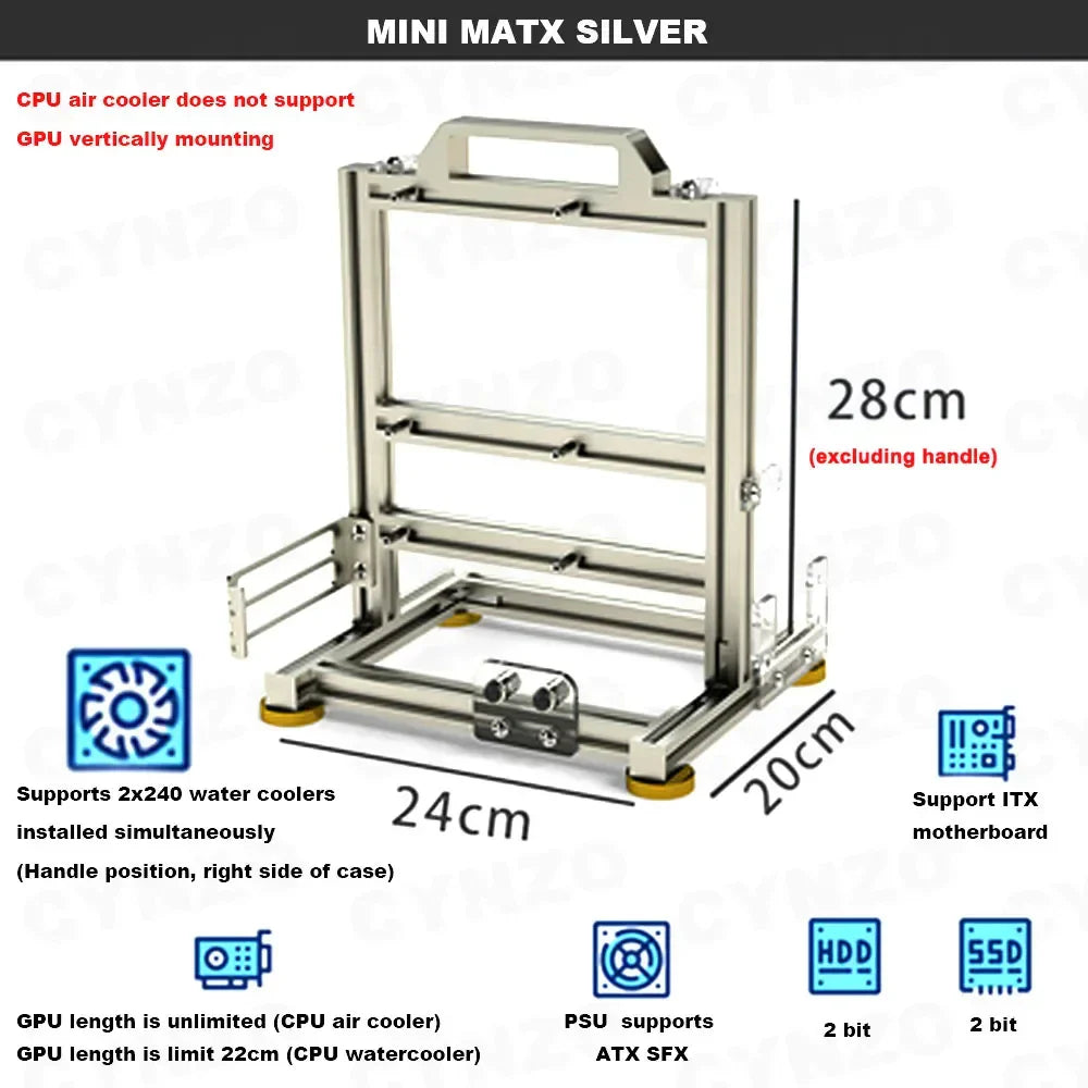 ITX MATX ATX Gamer Cabinet,MOD Desktop PC Case