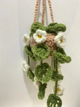 NEW Cute Potted Plants Crochet Car Basket,Hanging Plant