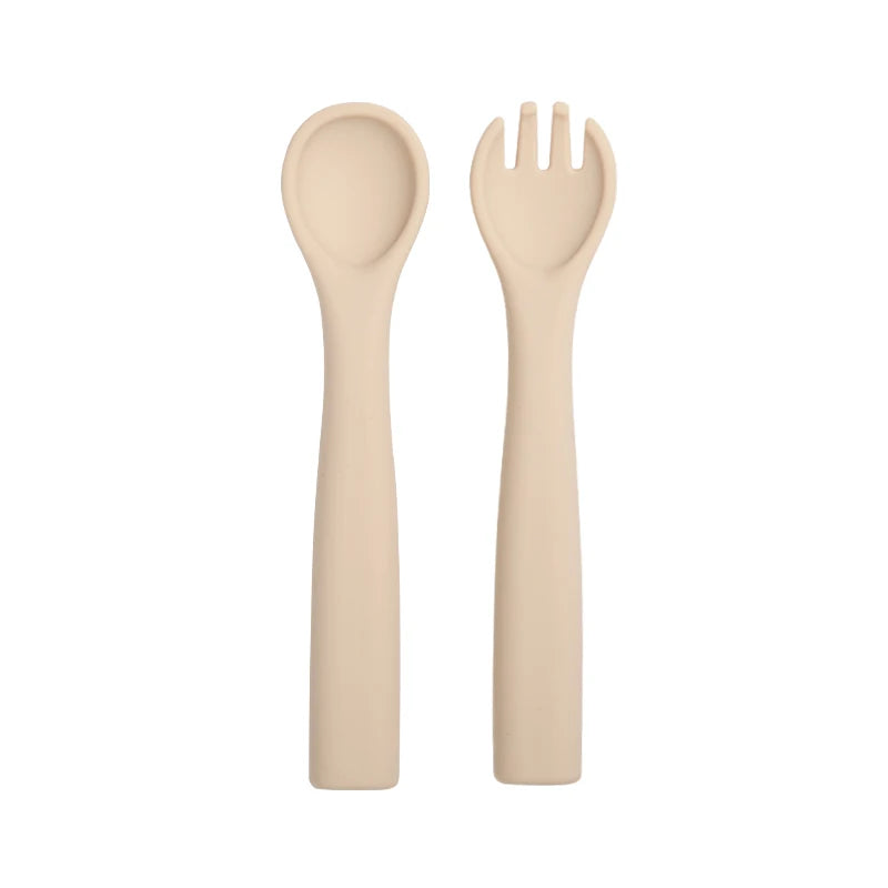 Food Grade Baby Soft Silicone Spoon Fork Set