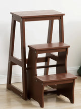 MOMO Solid Wood Folding Step Stool Home Three-step