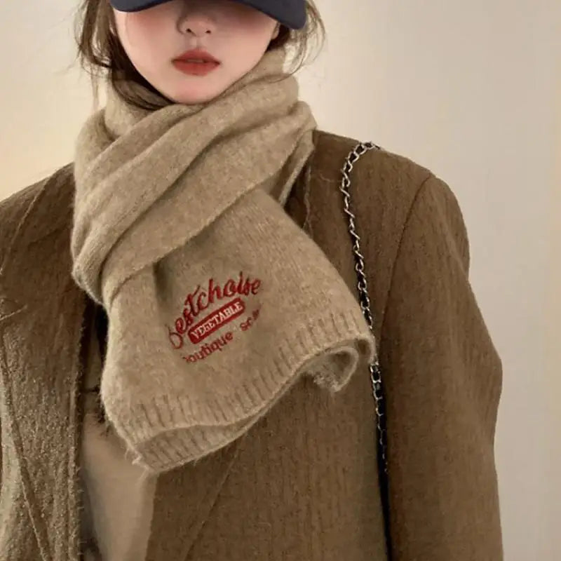 Korean Winter Warm Scarf For Women Fashion Letter