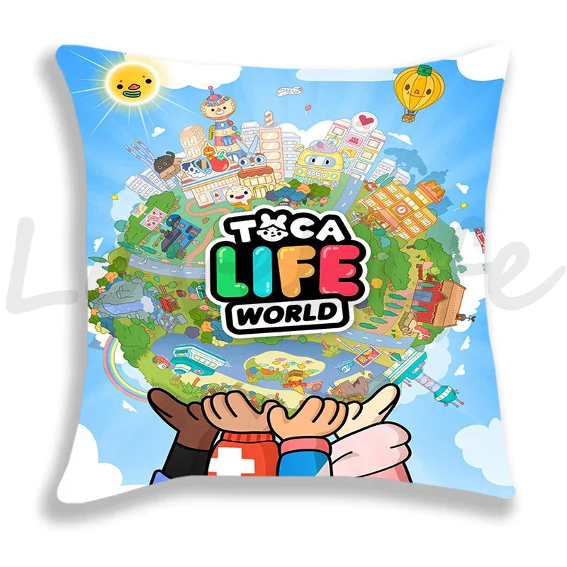 Cute Cartoon Toca Life World Pillow Case Home