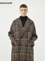 Mauroicardi Autumn Winter Loose Colorful Stylish Warm Tweed