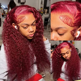 13x4 13x6 Deep Curly Lace Frontal Wig Transparent