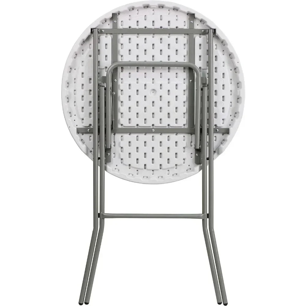 Round Plastic Bar Height Folding Event Tables, Set
