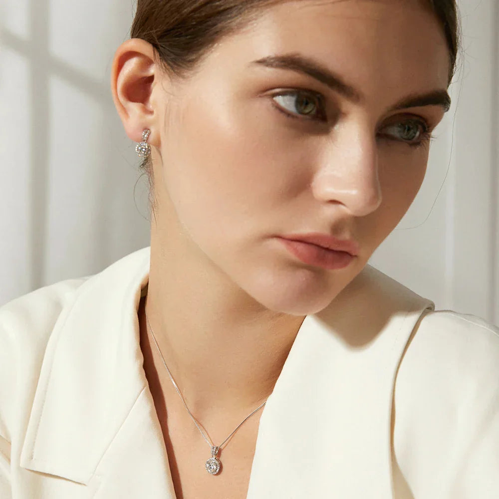 Moissanite Drop Earrings 925 Silver Women Luxury Real