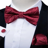 Classic Black Men's Bow Tie Butterfly Pocket Square