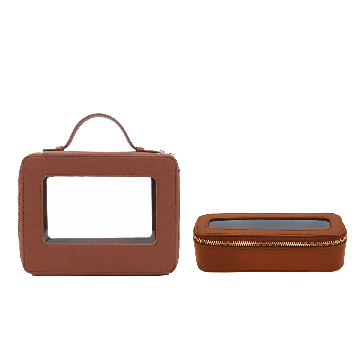 Custom Genuine Leather Travel Cosmetic Bag Set Colorful