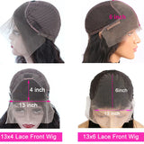HD Transparent Lace Frontal Human Hair Wigs 13X6