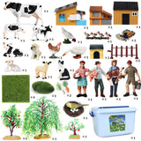 Oenux Farm House Model Action Figures Farmer Motorcycle