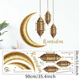 Gold Eid Mubarak Disposable Tableware Star Moon Gilded