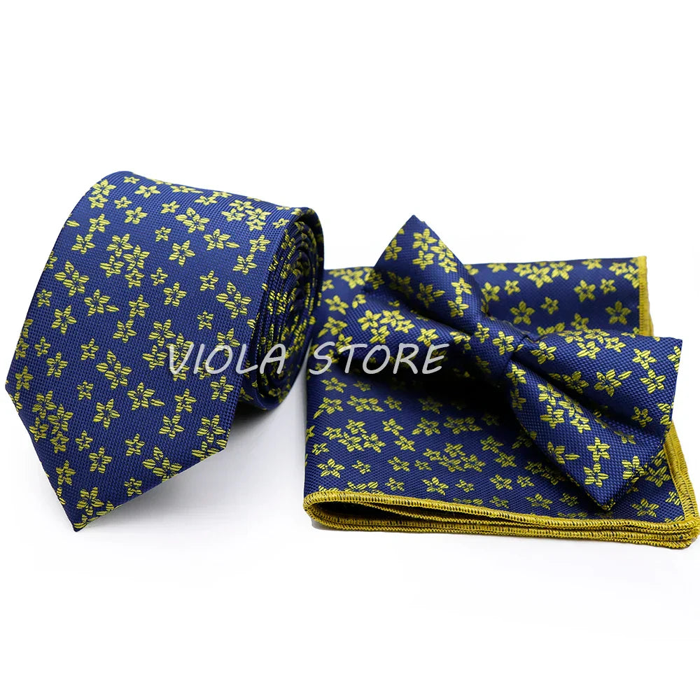 45 Color Paisley Geometry Striped 7.5cm Tie Set