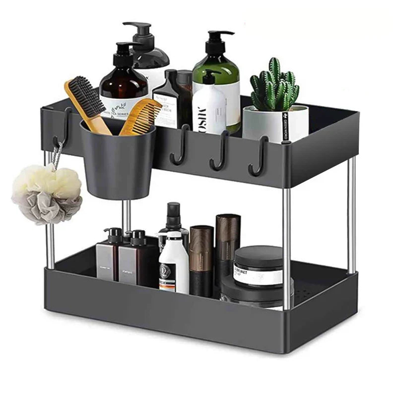 2 Tier Under Sink Organizer For Bathroom Kitchen