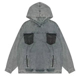 Japanese Denim Hooded Jacket Men Women Loose Casual