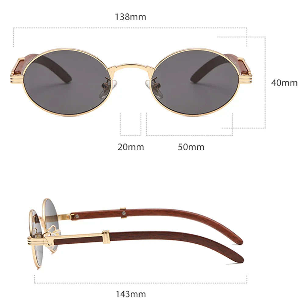 2022 New Vintage Imitation Wood Sunglasses Europe and