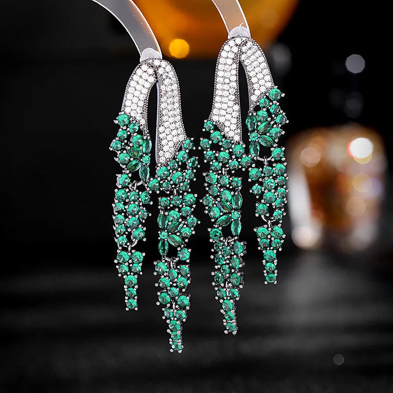 Bilincolor Golden Orange Long Tassel Earring for Women