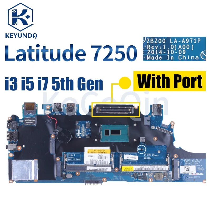 LA-A971P LA-A972P For Dell Latitude E7250 7250 Notebook