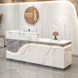 White Light Reception Desks Design Stylish Modern Luxury