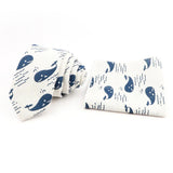 Men Linen Plant Ainmal Ties Set Pocket Handkerchief