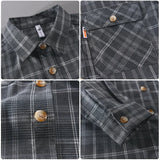 American Retro Men's Tooling Plaid Shirt Fashion Double