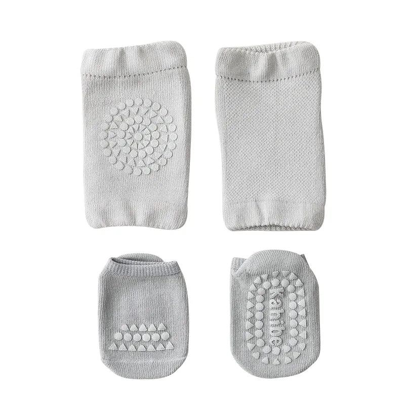 Summer Baby Knee Pads Socks Set Solid Color