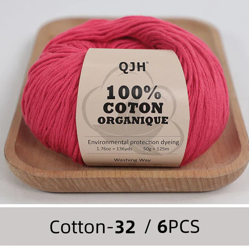 QJH 100% Cotton Yarn, Cotton Baby Sport Weight