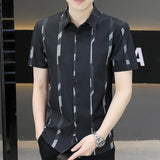 Summer Shirts for Men Turn-down Collar Business Short