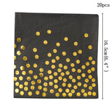 Black and Gold Party Supplies Polka Dot Plate