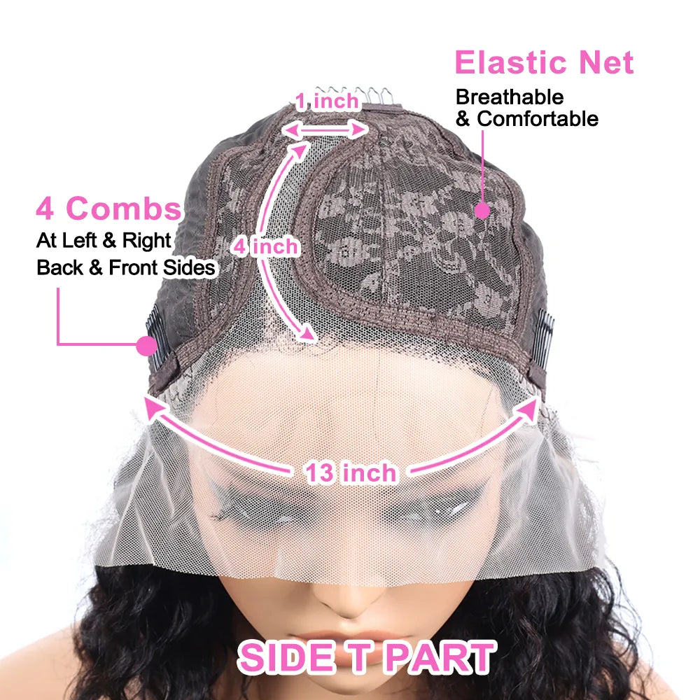 Body Wave 4x4 Transparent Lace Front Bob Wig